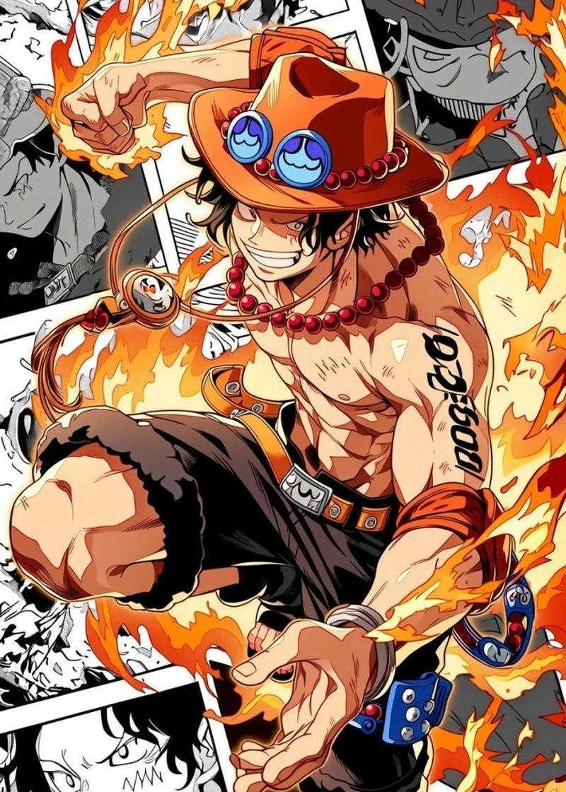 Hình ảnh Ace anime với phong thái mạnh mẽ và đầy cuốn hút