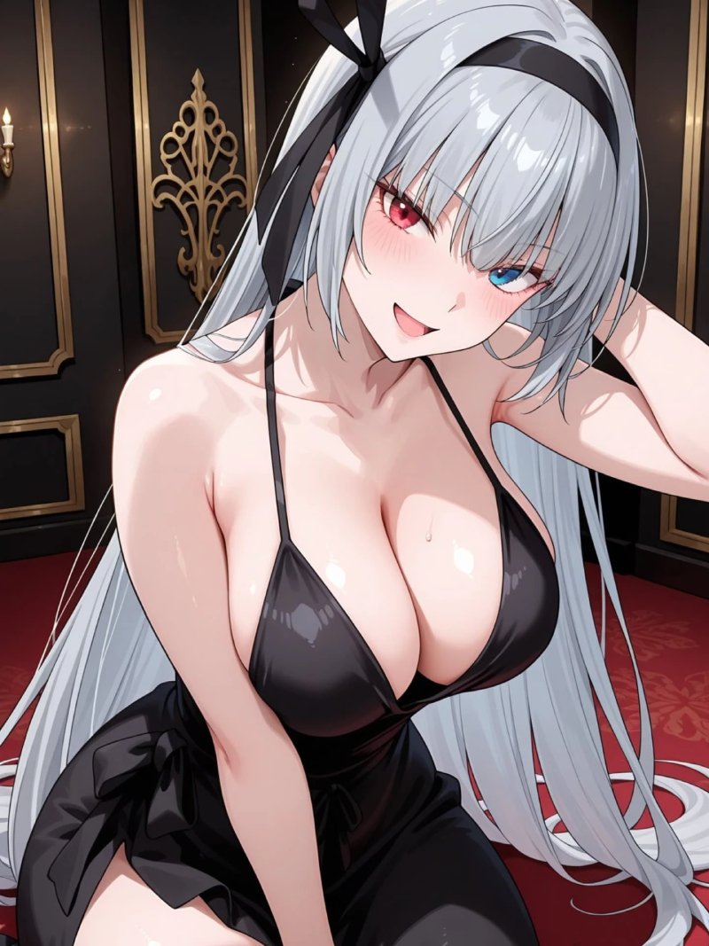 Gái anime to tròn tóc dài đen, ngực nảy nở