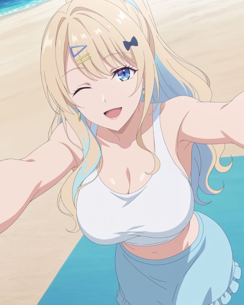 Ảnh gái anime to tròn nằm nghiêng khoe body voluptuous