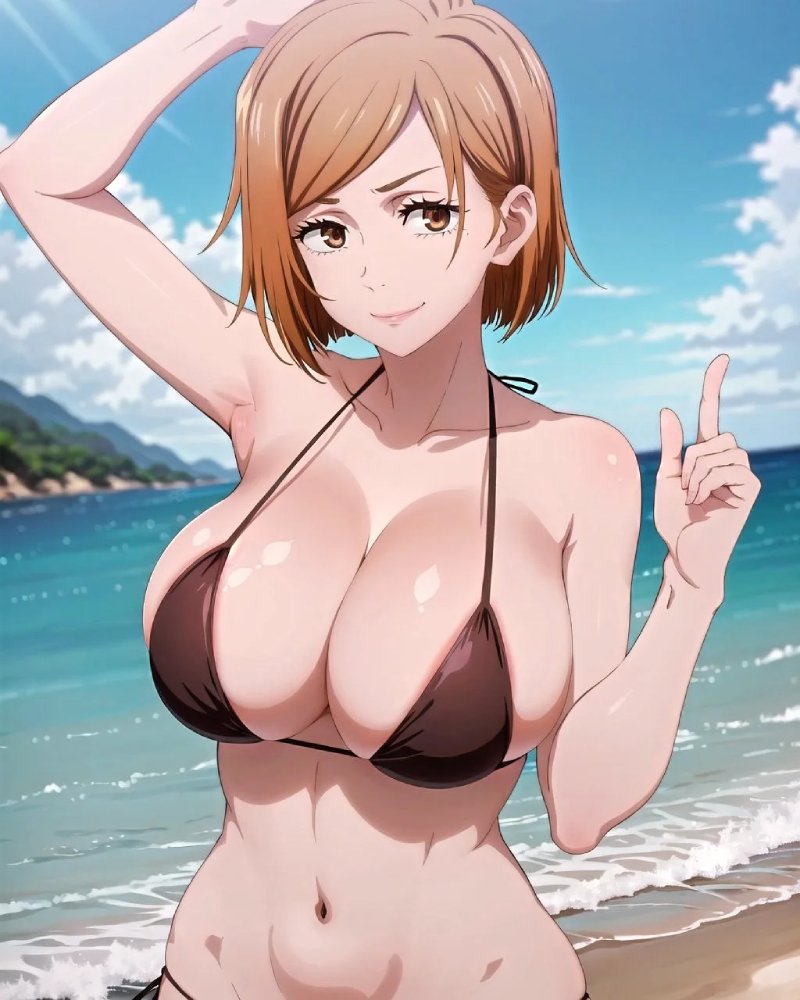 Anime girl to tròn ngực khủng trong tư thế nằm