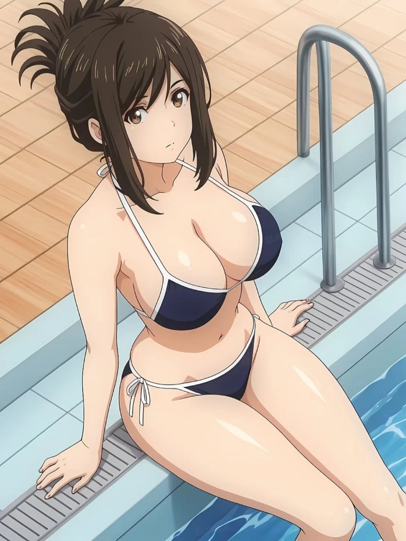 Ảnh Anime Ngực To Vú Bự mặc áo lưới siêu hở