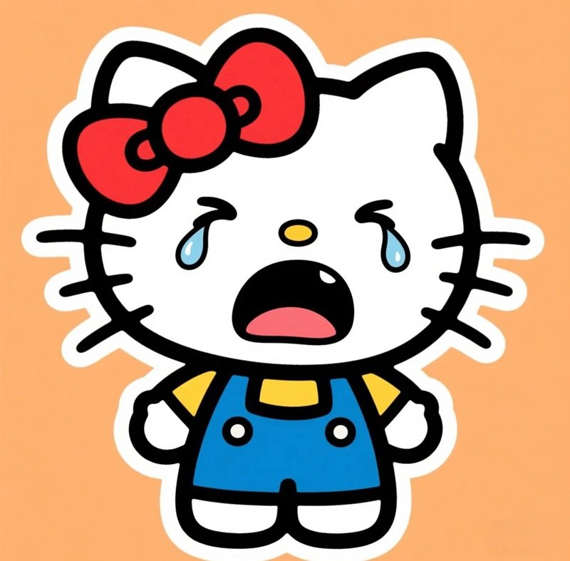 Avatar Hello Kitty buồn màu hồng