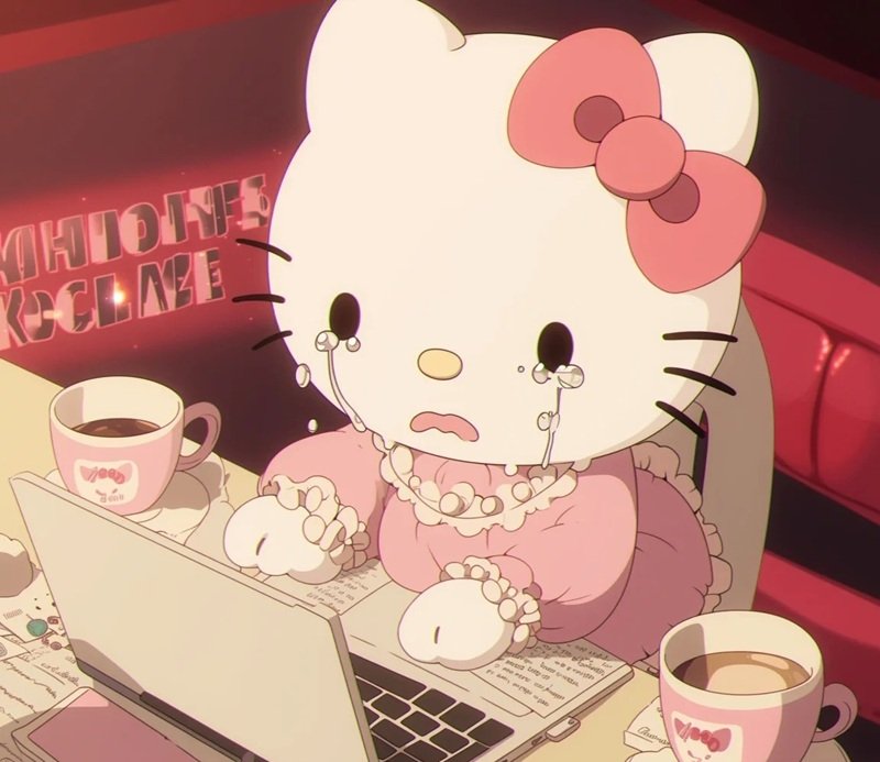 Avatar Hello Kitty buồn anime