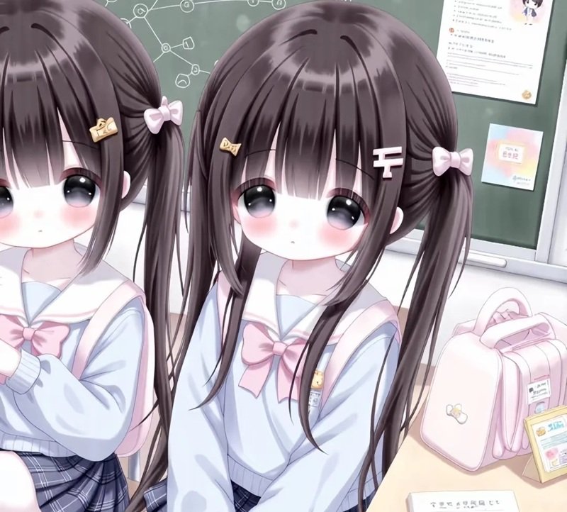 Avatar nhóm 3 người phong cách chibi