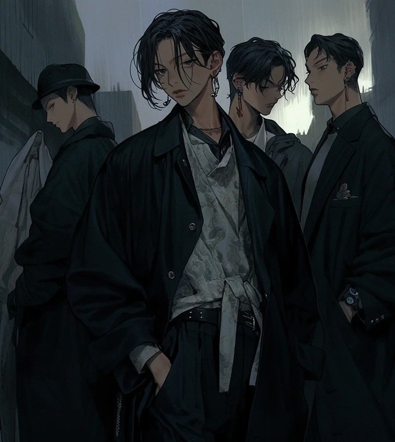 Avatar nhóm chất ngầu phong cách anime