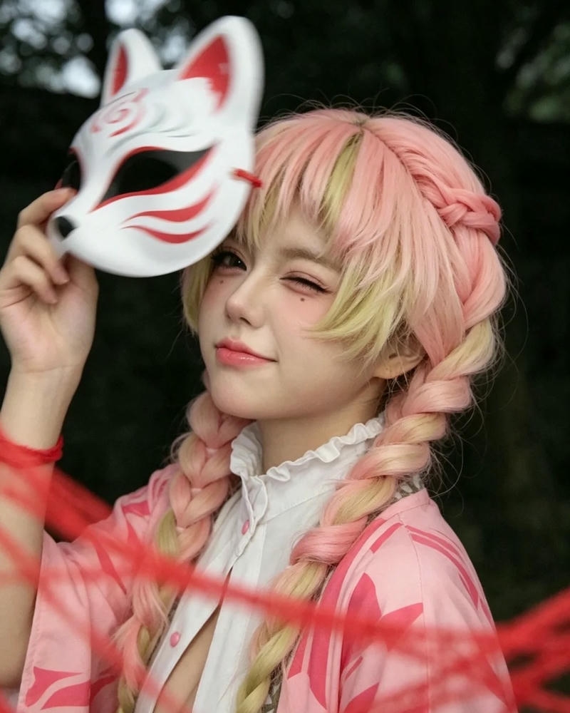 Phong cách cosplay Mitsuri mang vẻ đẹp ngọt ngào