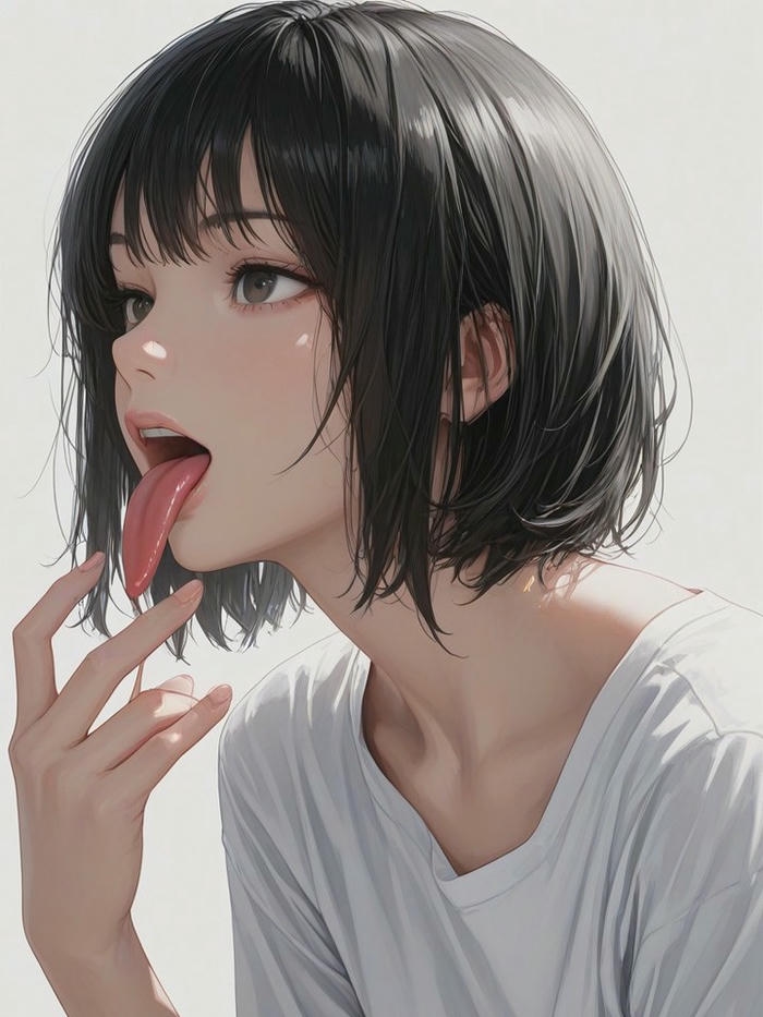 Ảnh anime lè lưỡi khoe thân hình gợi tình mê hoặc