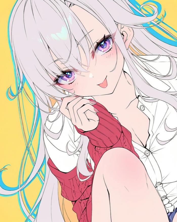 Ảnh anime lè lưỡi mang dáng vẻ nóng bỏng cuốn hút