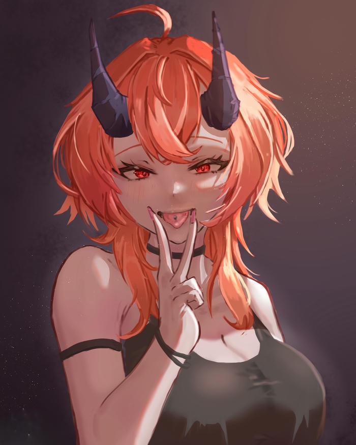 Ảnh anime lè lưỡi thể hiện vẻ đẹp gợi tình sang trọng