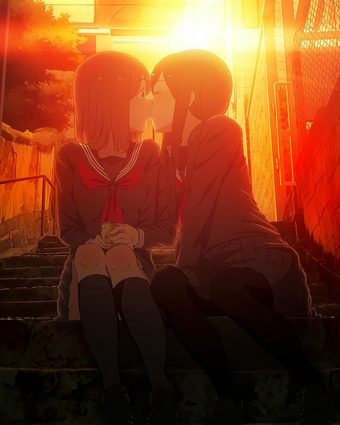 Ảnh hôn nhau anime thể hiện tình cảm đôi lứa