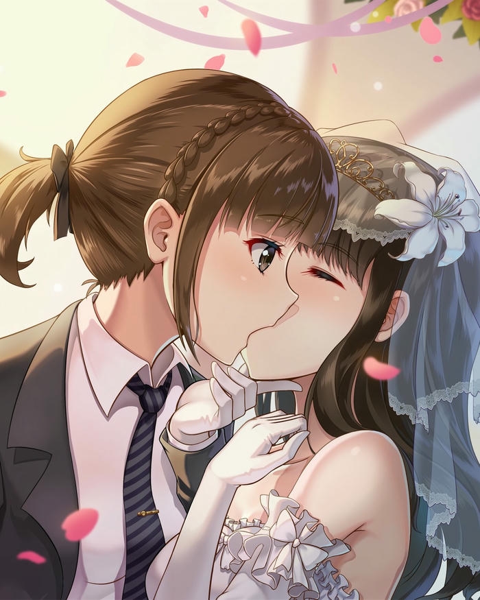 Ảnh hôn nhau anime thể hiện tình cảm lãng mạn