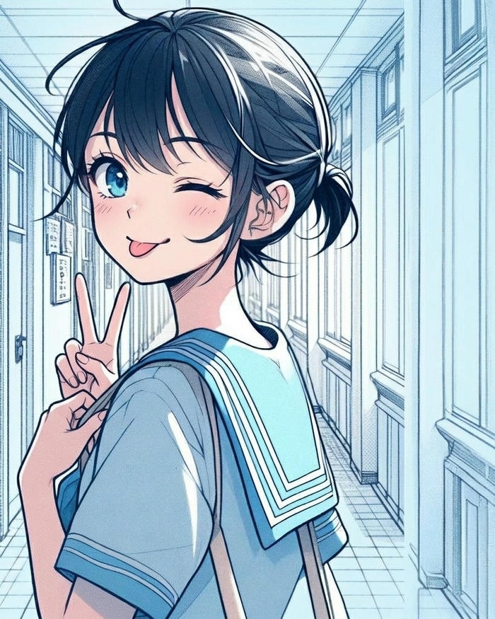 Hình anime lè lưỡi nổi bật dáng vẻ gợi cảm