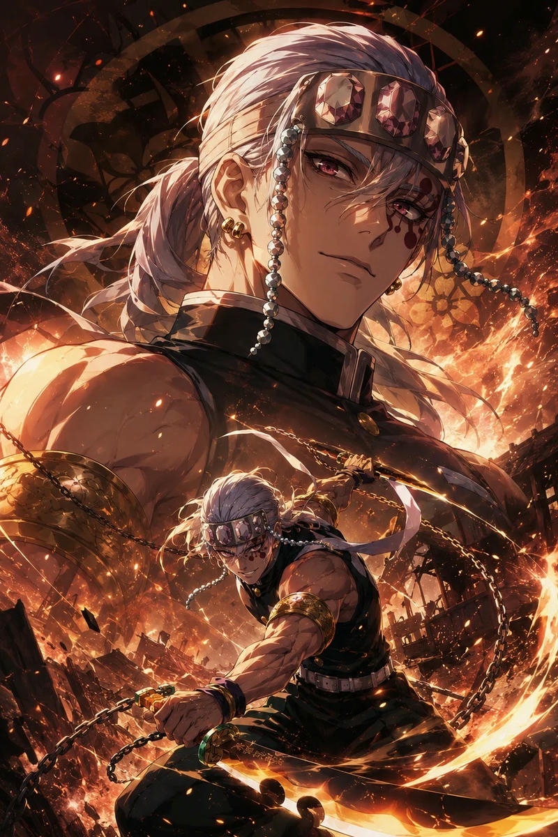 Ảnh anime thanh gương diệt quỷ có phong cách độc đáo